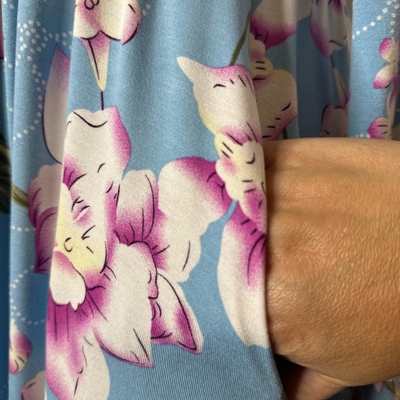 Db Moon Long Sleeve Empire Waist Flower Dress with Pockets (934) - Picture 7 of 10